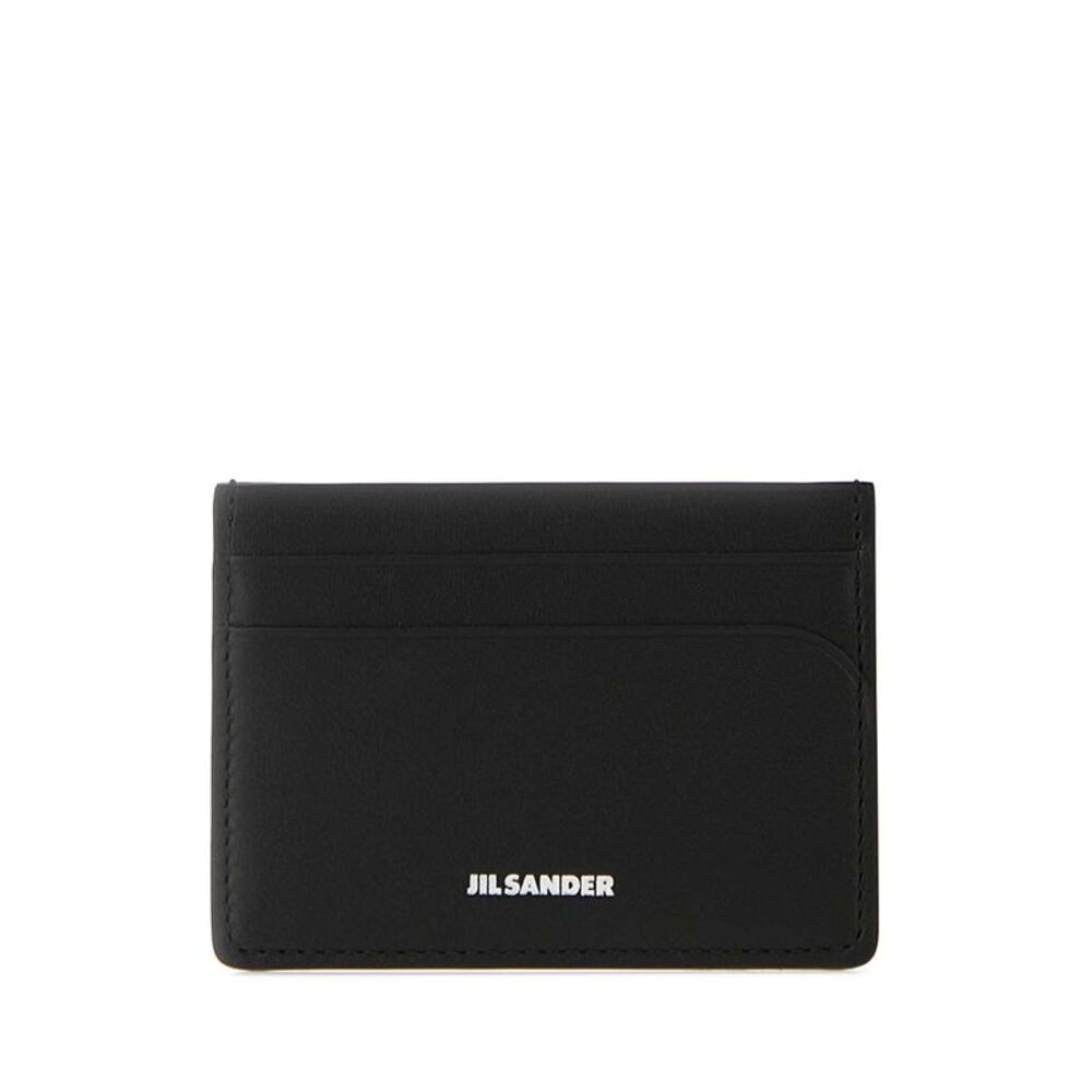 Jil Sander Men Black Leather Card Holder